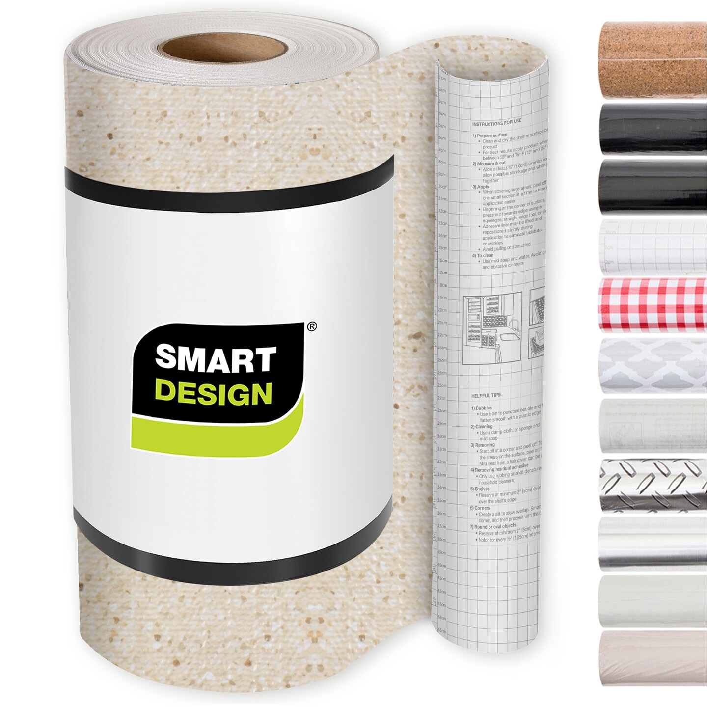 Smart Design Adhesive Shelf Liner - 18 inch x 20 feet - Beige Granite