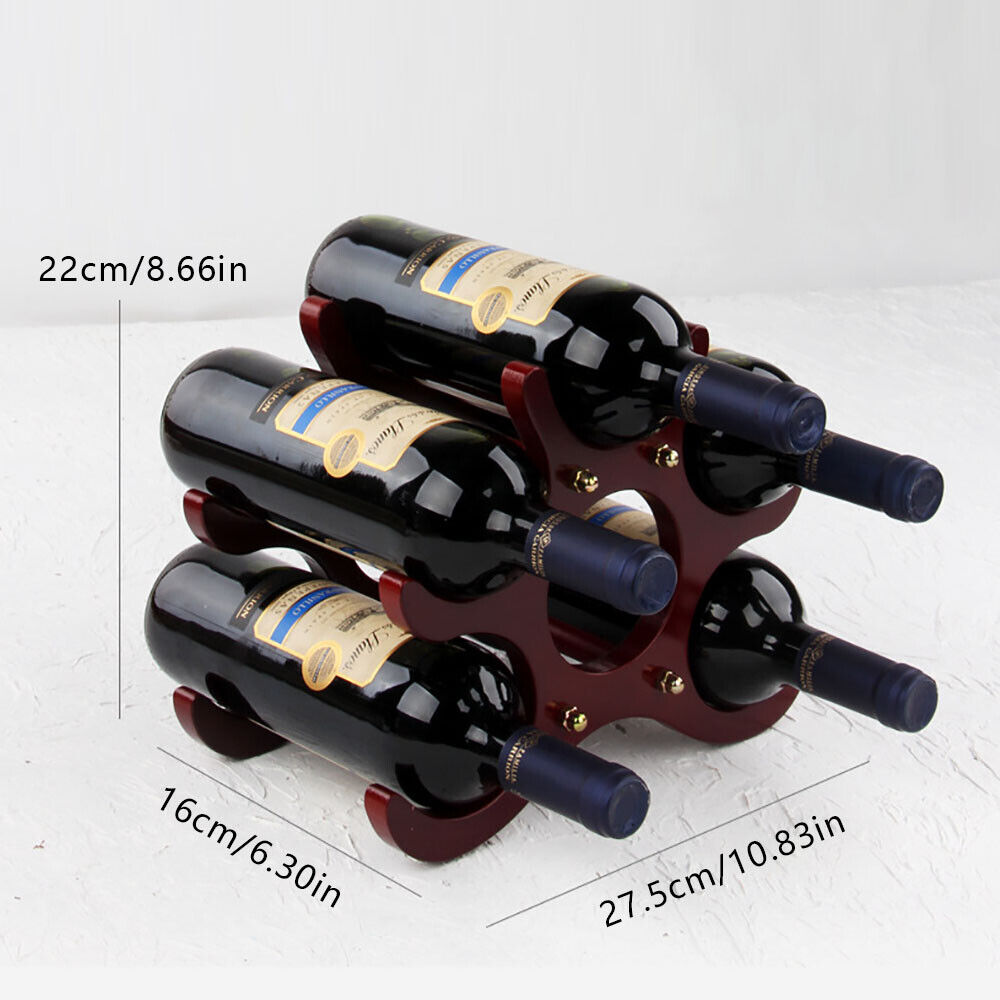 Kitcheniva 6 Bottles Wood Wine Rack Display