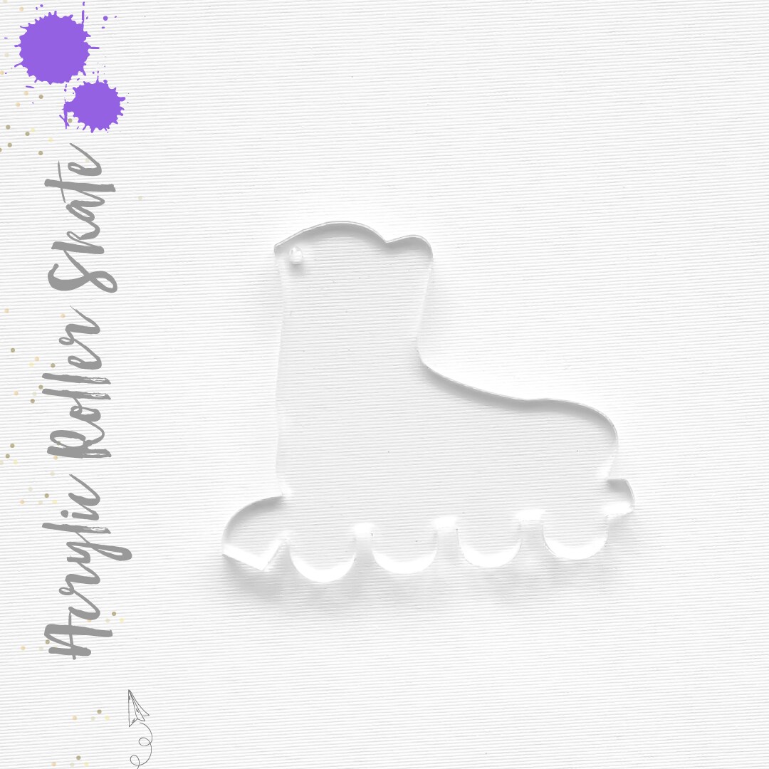 25 Acrylic Keychain Blanks SKATE 1,8" Thick( select Size Color) laser cut With Polished Edges