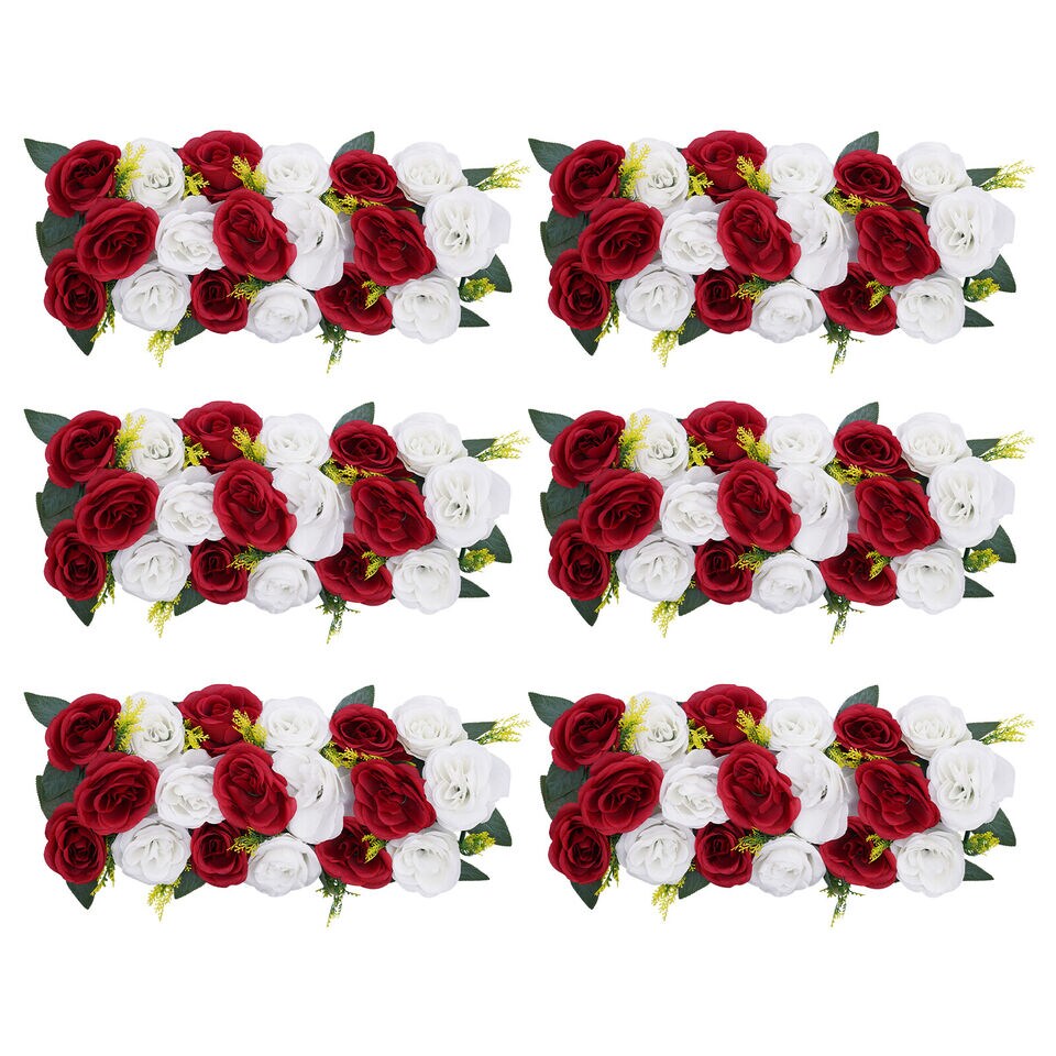 6Pcs Wedding Dining Table Flower Centerpiece Artificial Rose Flower