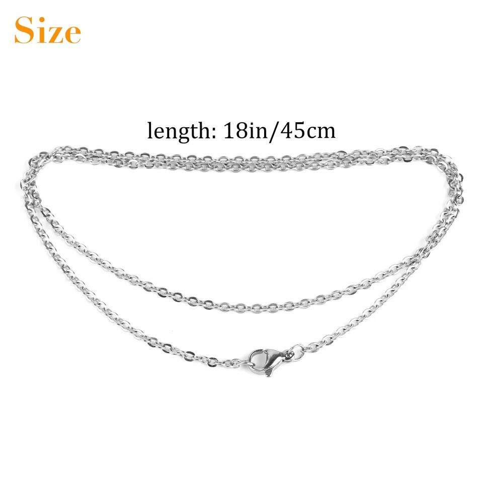 50pcs Wholesale Stainless Steel Silver Tone Necklace for DIY Jewelry Chains 18in