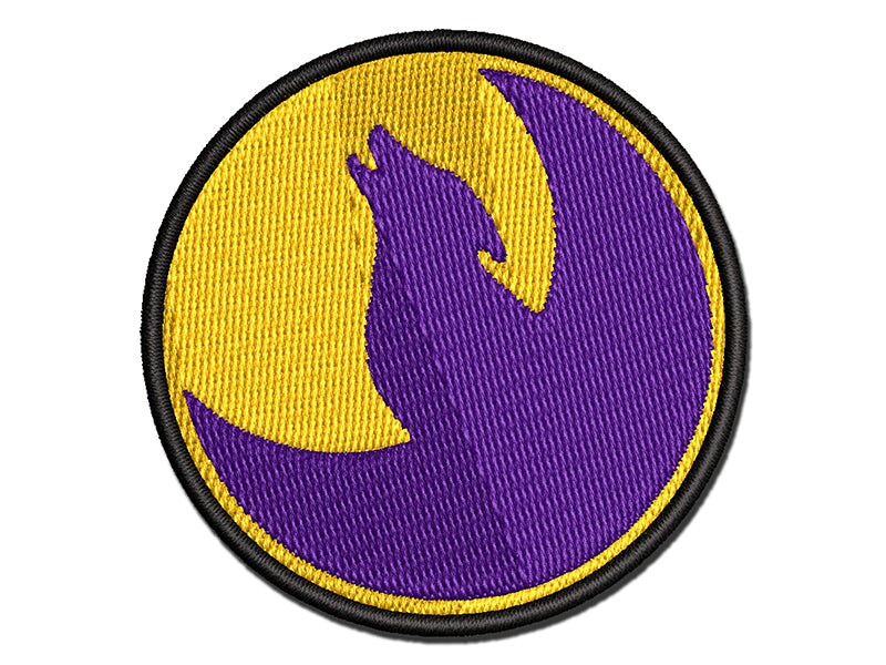 Wolf Howling with Moon Multi-Color Embroidered Iron-On or Hook & Loop Patch Applique