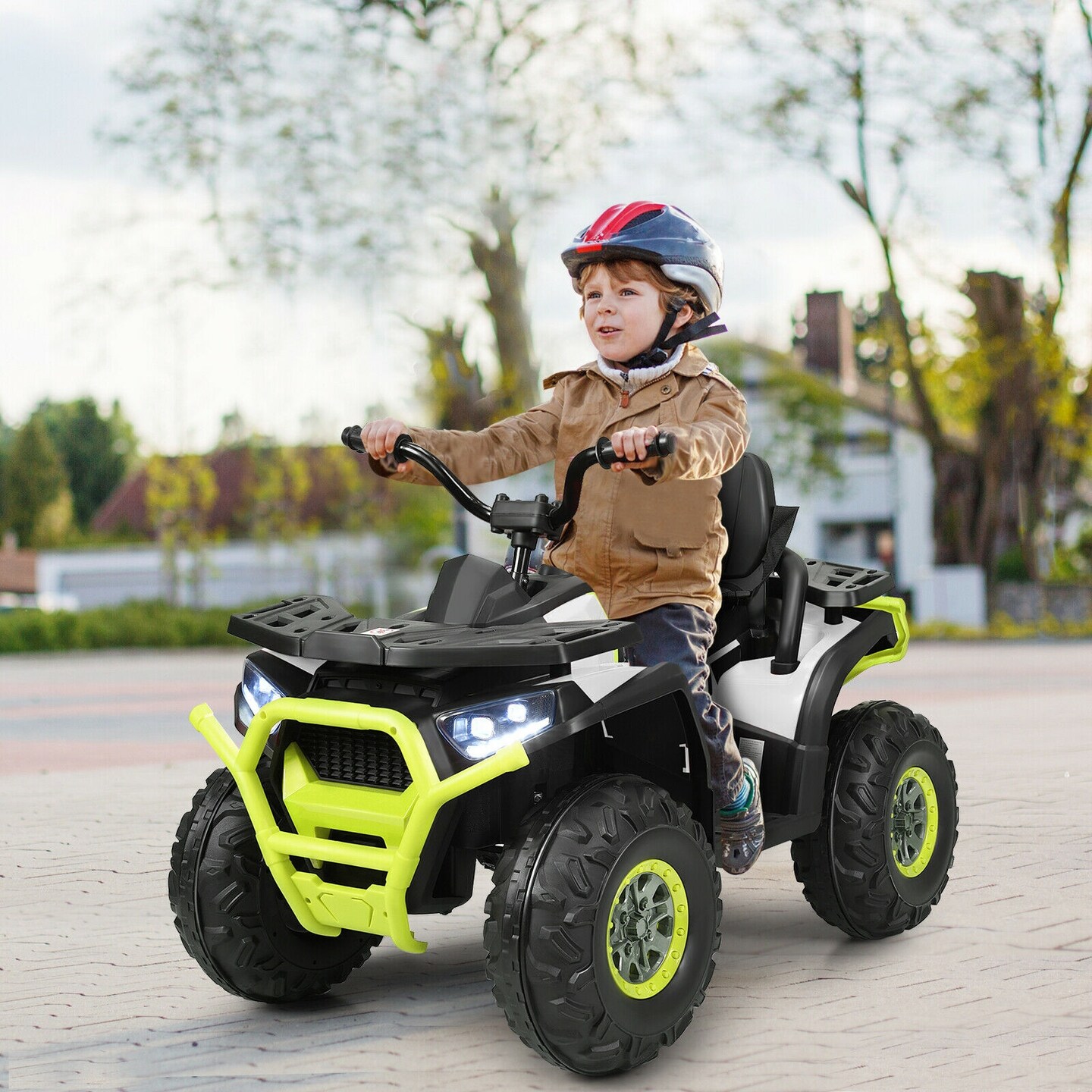 12 V Kids Electric Four Wheeler with 2 Powerful Drive Motors and Wear-Resistant Wheels