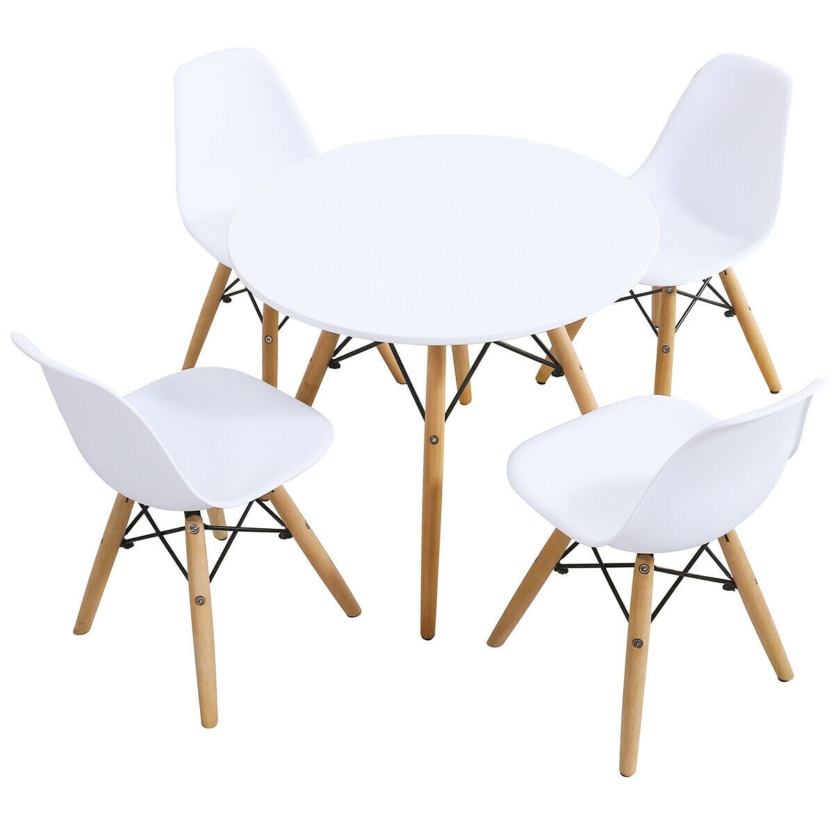 5 Piece Kids Mid-Century Modern Table Chairs Set