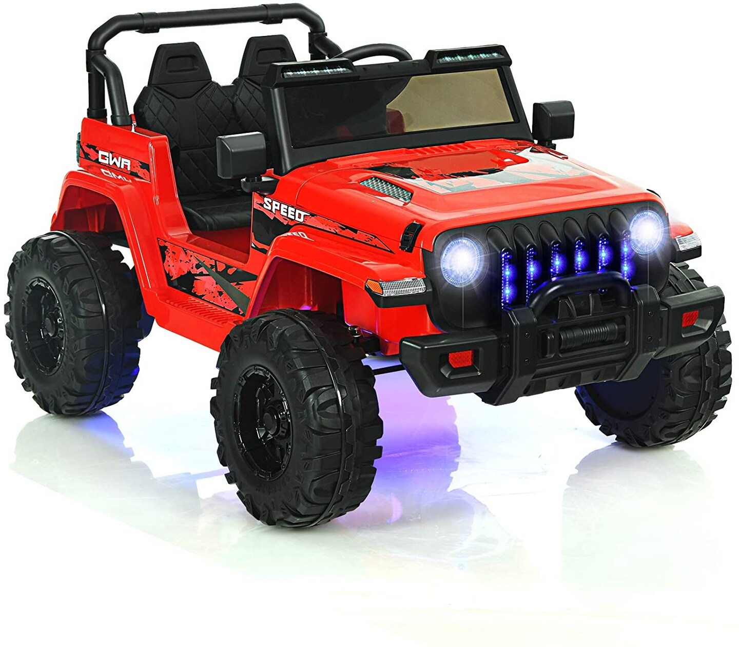 12V Kids Ride-on Jeep Car with 2.4 G Remote Control and LED Light Effects