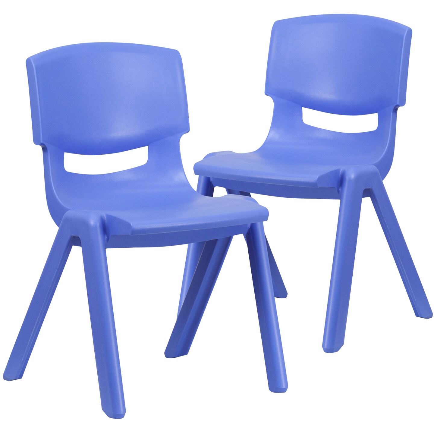 Emma and Oliver 2 Pack Plastic Stackable School Chair with 15.5&#x22;H Seat