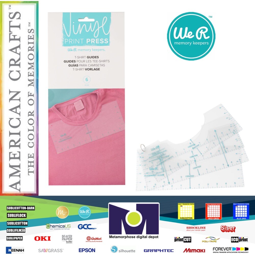 We R Memory Keepers - VINYL PRINT PRESS - T-SHIRT ALIGNMENT GUIDES (6 PIECE) 60000772 by American Crafts
