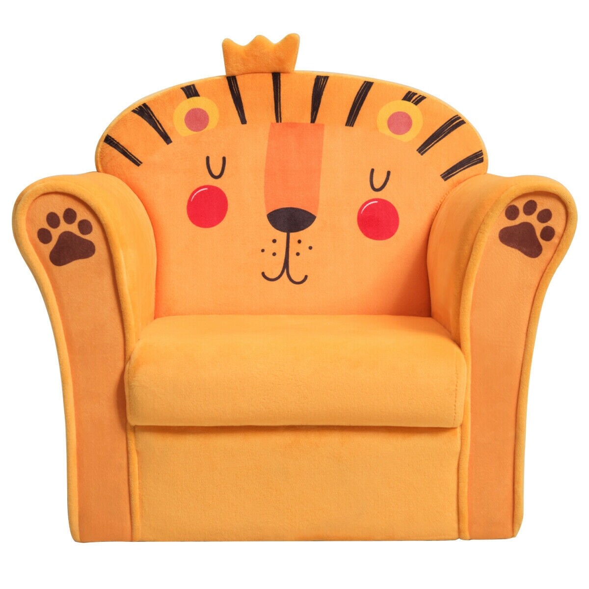 Kids Armrest Upholstered Sofa Chair with Cute Patterns with Wide Backrest