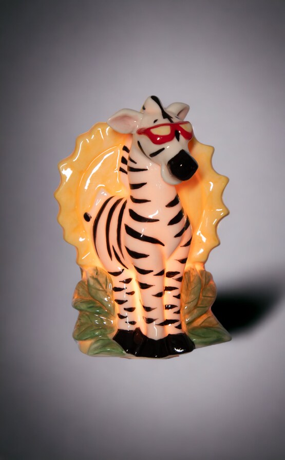 Ceramic Zebra Plug-In Nightlight, Home D&#xE9;cor, Nursery Room D&#xE9;cor, Baby Registry Gift, Gift for New Parents