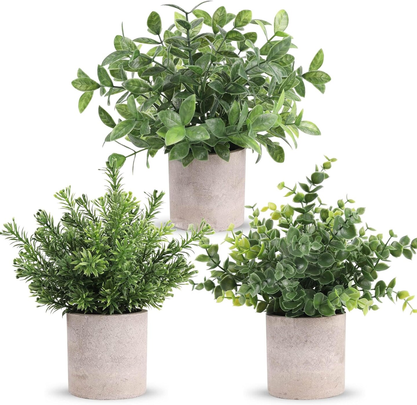 3 Pack Artificial Potted Plants For Home Decor