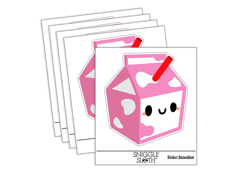 Cute Kawaii Strawberry Milk Carton Waterproof Vinyl Phone Tablet Laptop