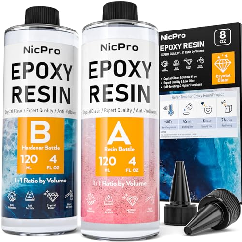 Epoxy Resin Crystal Clear Casting Kit 16 Oz Coating Resin Starter Kit for  Beginners Jewelry Tumblers Arts Crafts, Mica Powders, Mixing Sticks, Silicone  Cups, Gloves, Pipettes