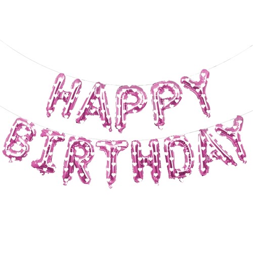 Happy Birthday Balloons Banner for Self-Inflating Party Decoration