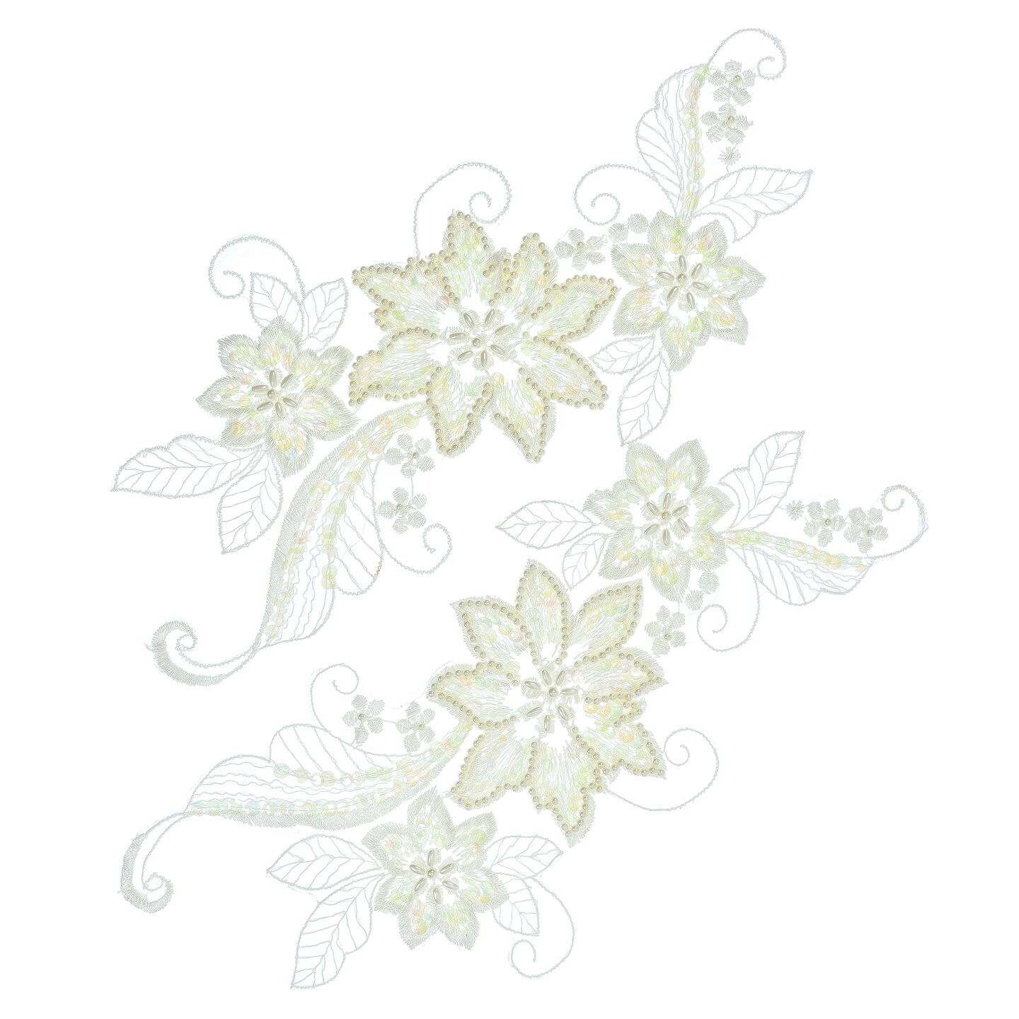 Vintage Flower Cluster Bridal Applique/Patch Pack of 2