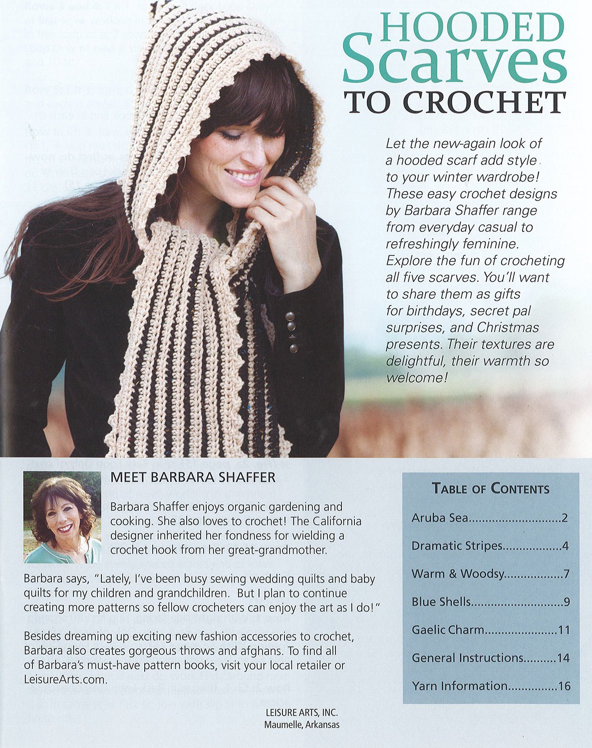 Leisure Arts Hooded Scarves To Crochet Book