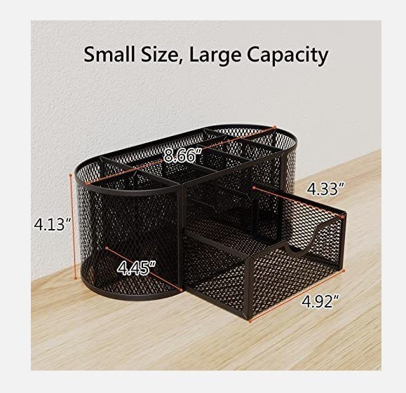 Desktop Pen Pencil Organizer Made of Metal Mesh