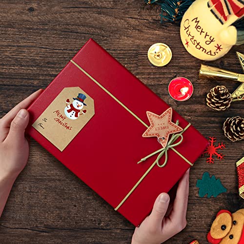 250 Pcs Christmas Gift Tags Self Adhesive Gift Tag Stickers - Decorative Stickers for Holiday Presents &#x26; Packages -Gift Tags for Christmas Presents - Convenient Dispenser Box 2 x 3 Inch