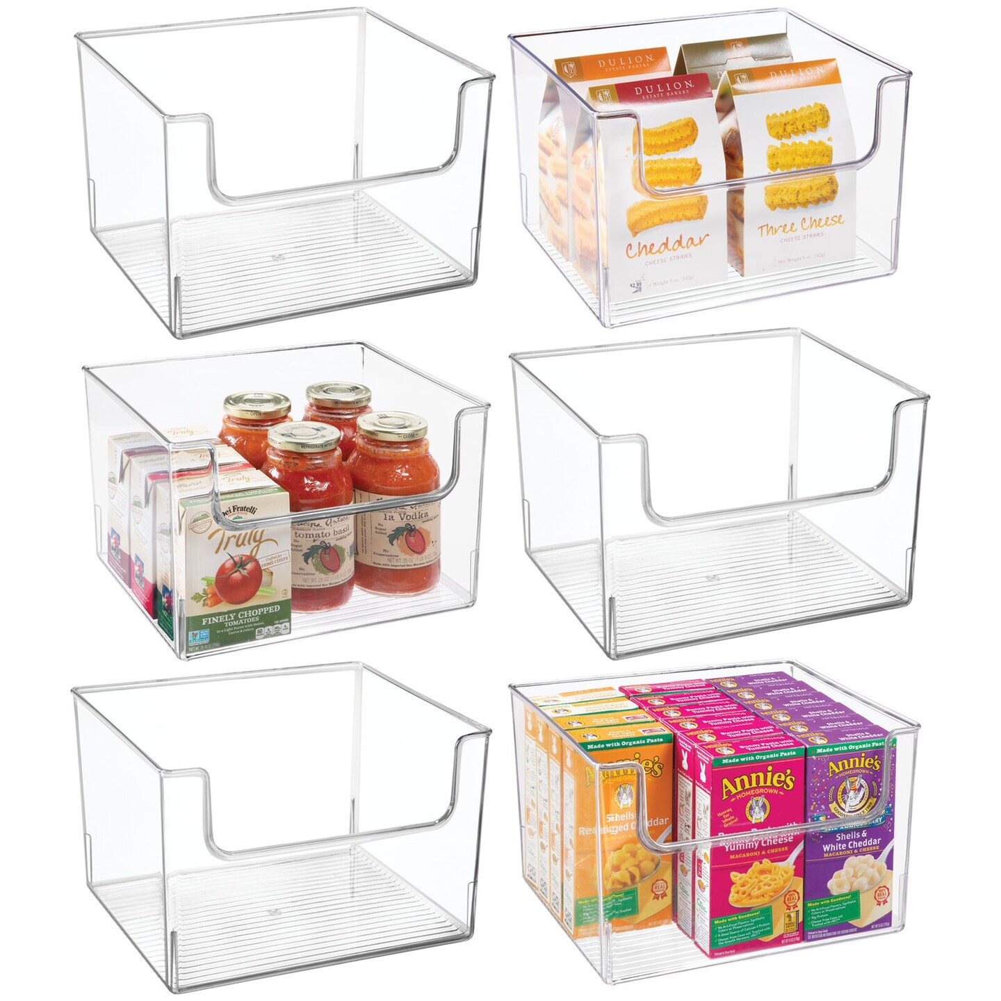 mDesign Kitchen Plastic Storage Organizer Bin with Open Front