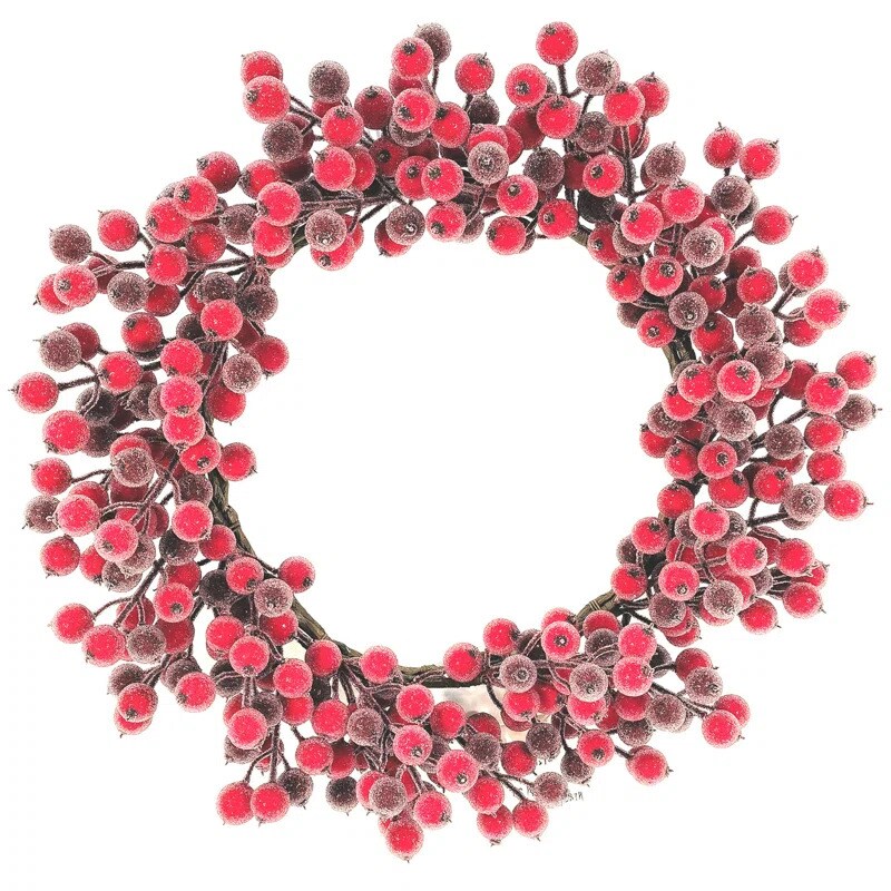 18&#x22; Vibrant Red Magic Berry Wreath with Lifelike Berries by Floral Home&#xAE;