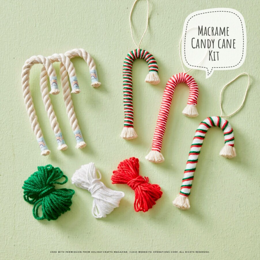 Macrame DIY Candy Cane Craft Kit, Adult Craft Kit, Christmas