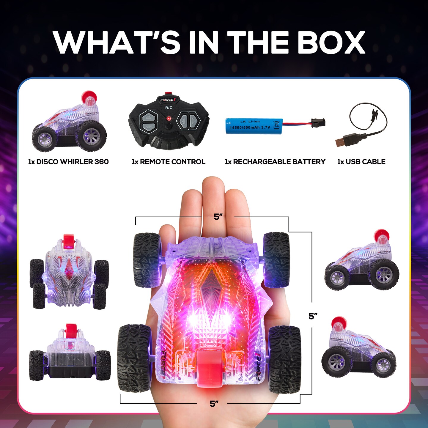 Force1 Disco Whirler 360 Stunt Car Mini RC Cars for Kids