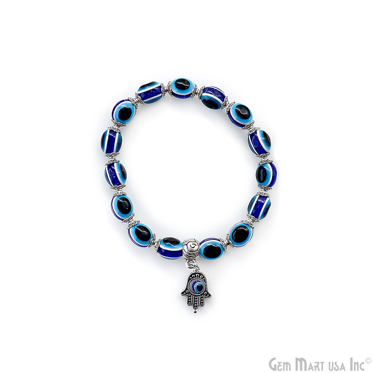 Buy CLARA 925 Sterling Silver Rhodium Plated Black Beads Evil Eye Hamsa Hand  Mangalsutra Bracelet | Shoppers Stop
