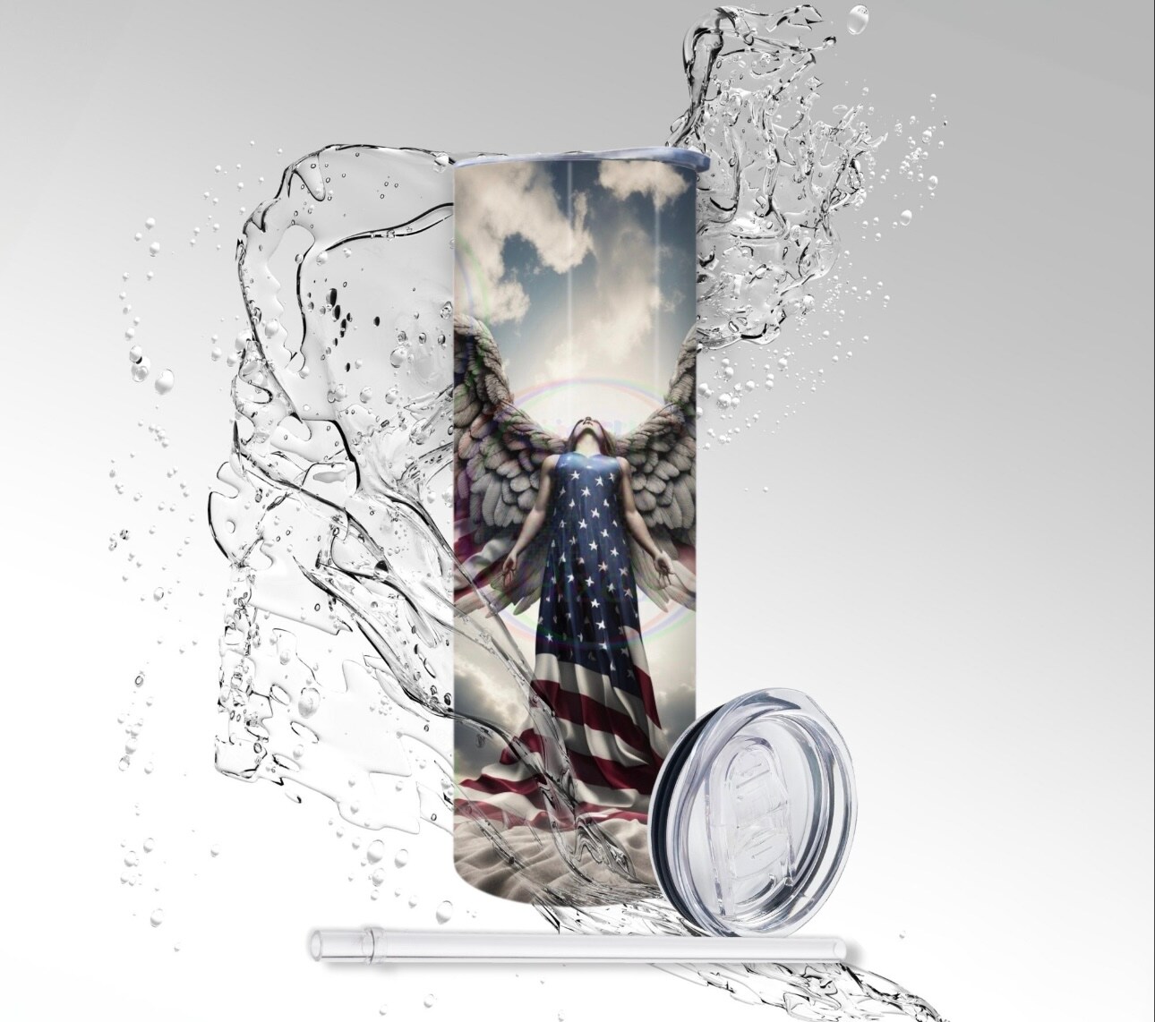 Tumbler: American Angel, Sublimated 20 oz Skinny Tumbler | MakerPlace ...