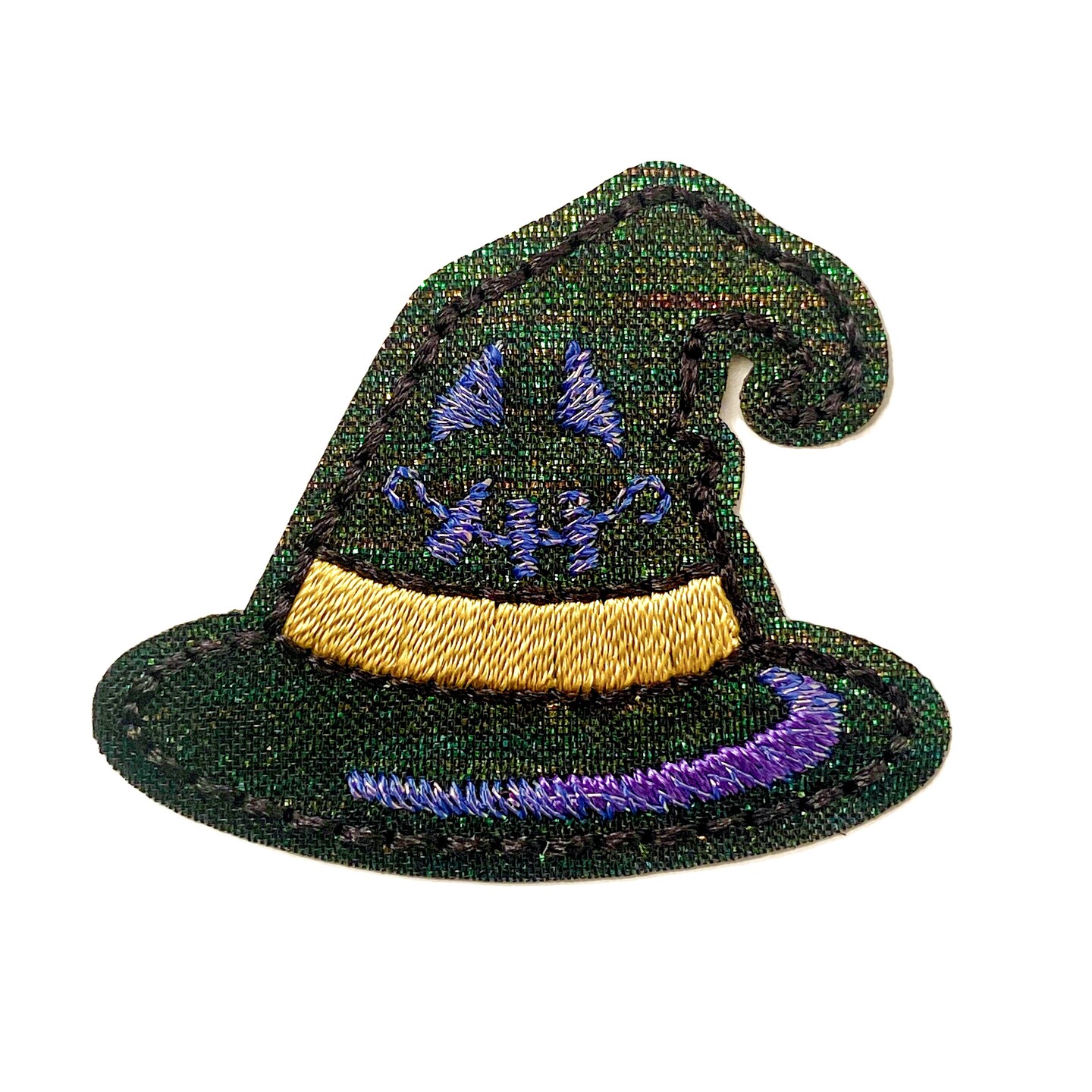 Halloween Black Witch Hat, Spooky, Embroidered, Iron on Patch