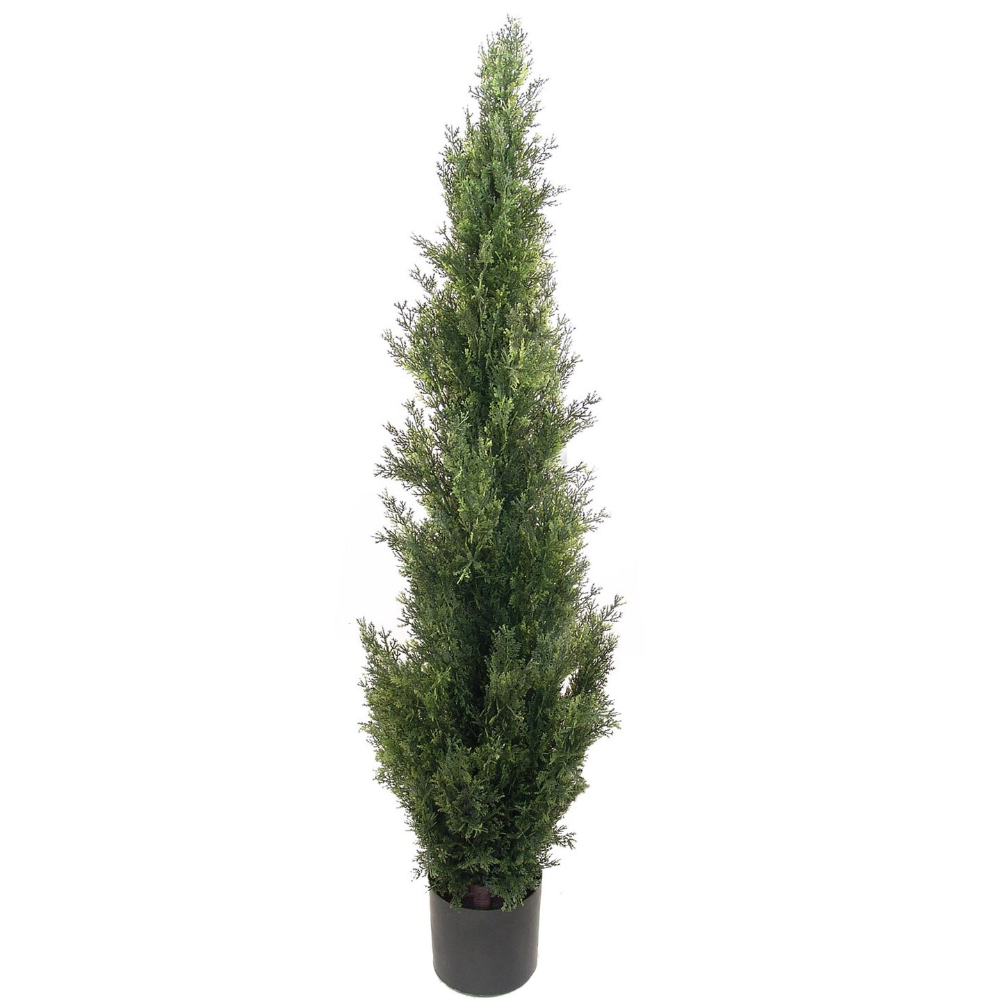 4ft Cedar Cone Topiary Tree in Black Pot with Real Touch Feel, UV