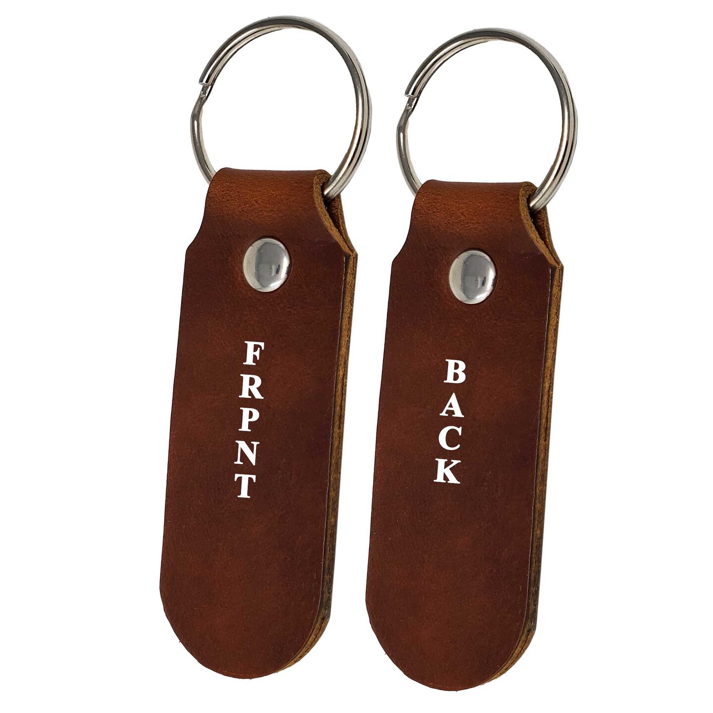 2 Sided Leather Key Chains 10 Pack-Customize it for Promotional Gifts, Fundraising, Events, Wedding - Engrave on Both Sides