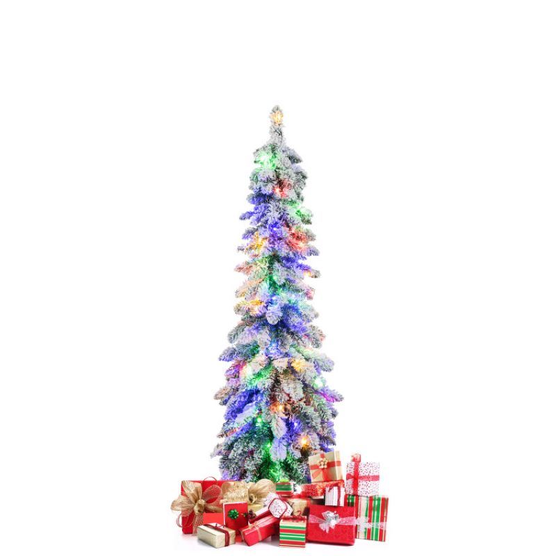Slim Pencil Xmas Decor Pre-Lit Artificial Christmas Tree
