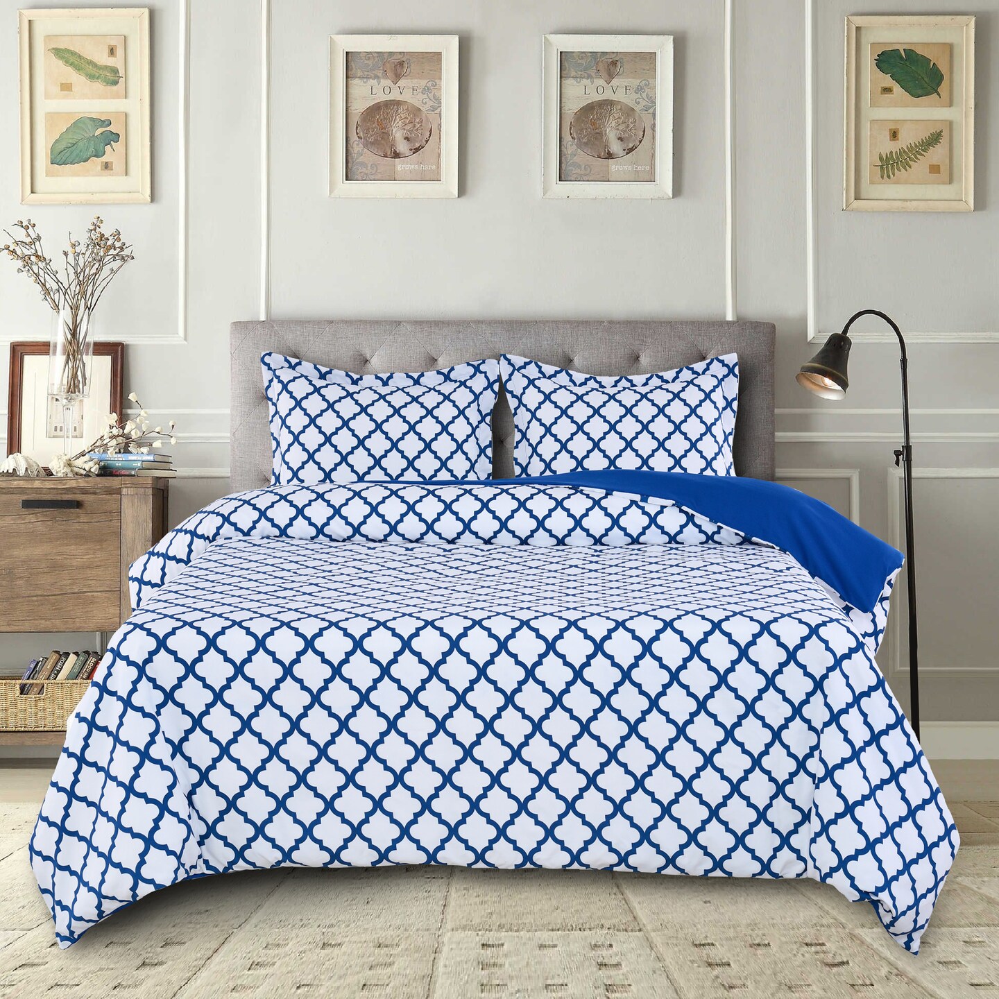 Lux Decor Collection 3-Piece Zipper Closure Duvet Cover Set With Matching Pillow Shams