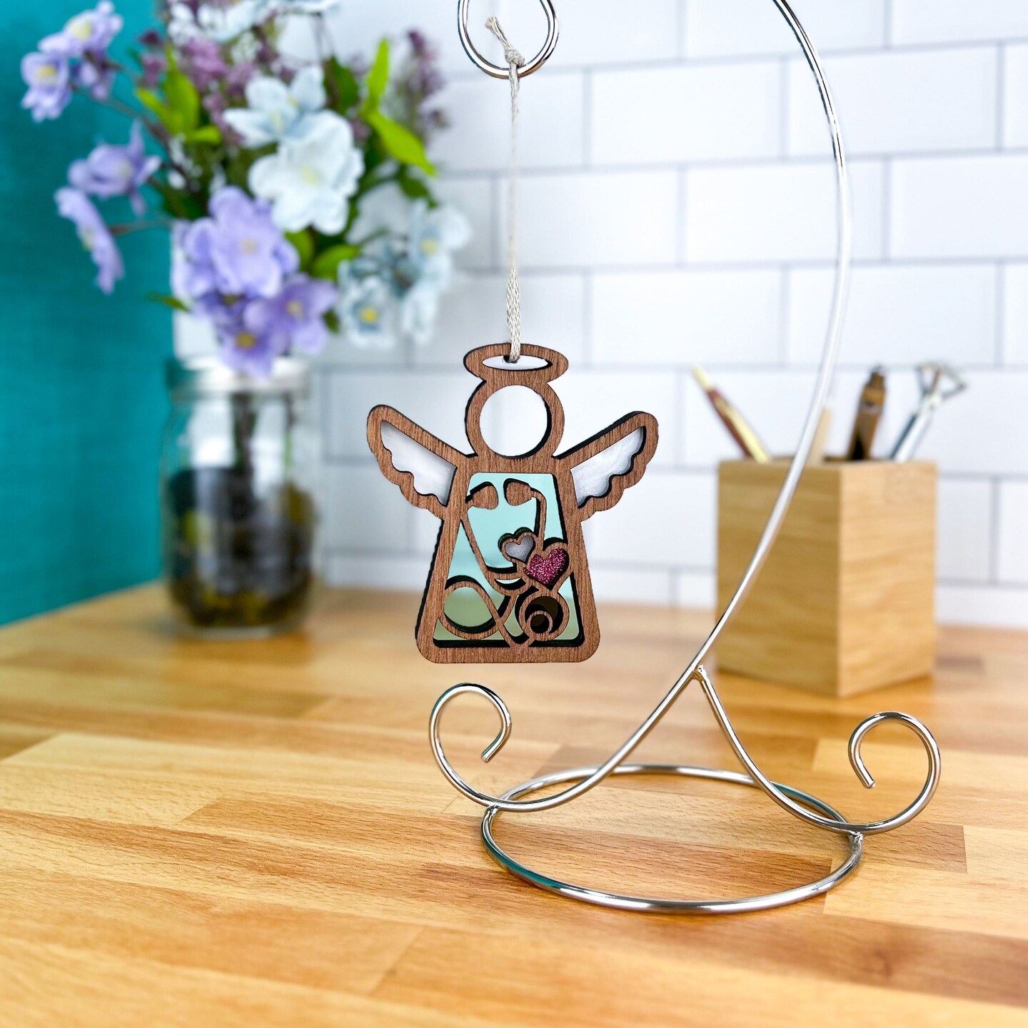 3.5&#x22; (H) Nurse Ornament - Handcrafted in Texas - Mother&#x27;s Angels&#xAE; Figurine - Mother&#x27;s Day Gifts