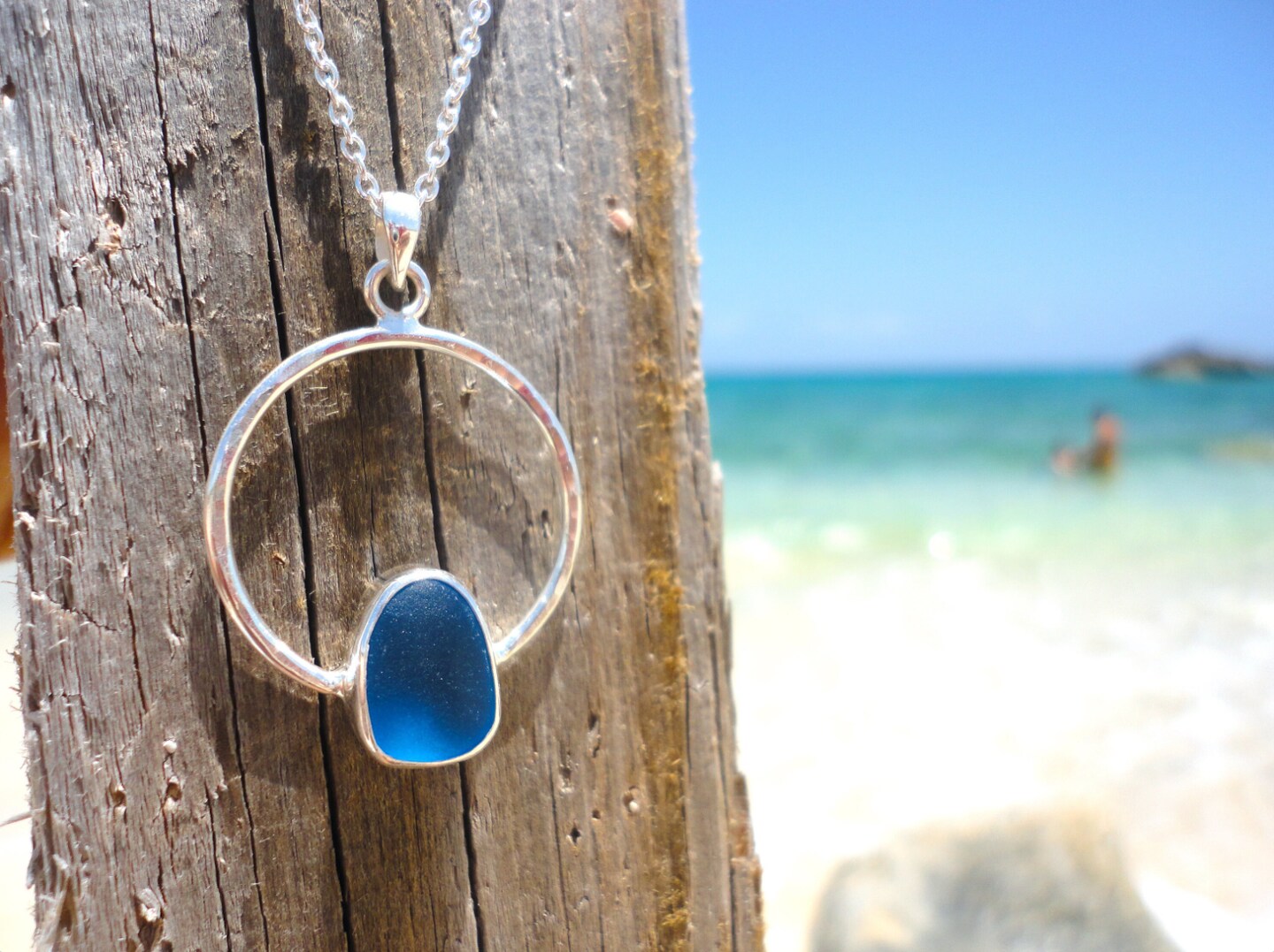 Triple Sea Glass Seashell Necklace - A Twist of Whimsy