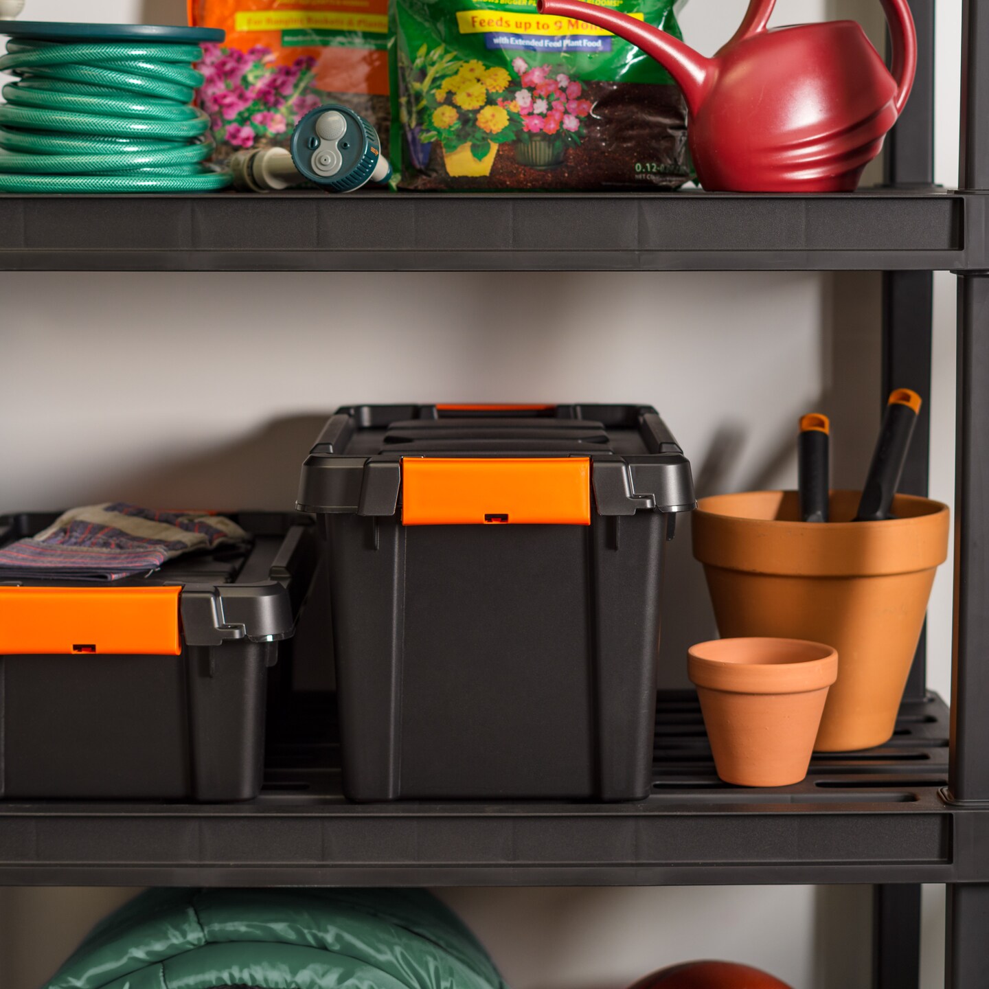 IRIS USA 22 Quart Heavy Duty Plastic Storage Box, Black, 4 Pack