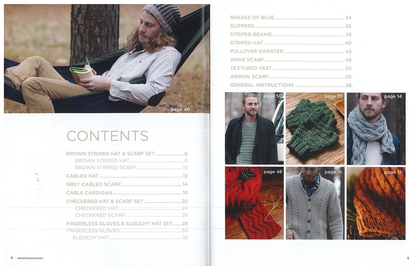 Leisure Arts Everyday Men's Knits Book - 17 Easy to Intermediate Knitting Patterns for Men’s Hats, Scarves, Sweaters, and More, Softcover Knitting Book, 64 Pages