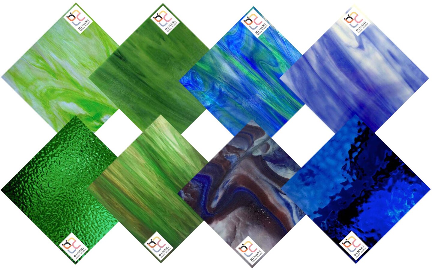 Wissmach 8 Sheet Blue & Green Variety Stained Glass Michaels