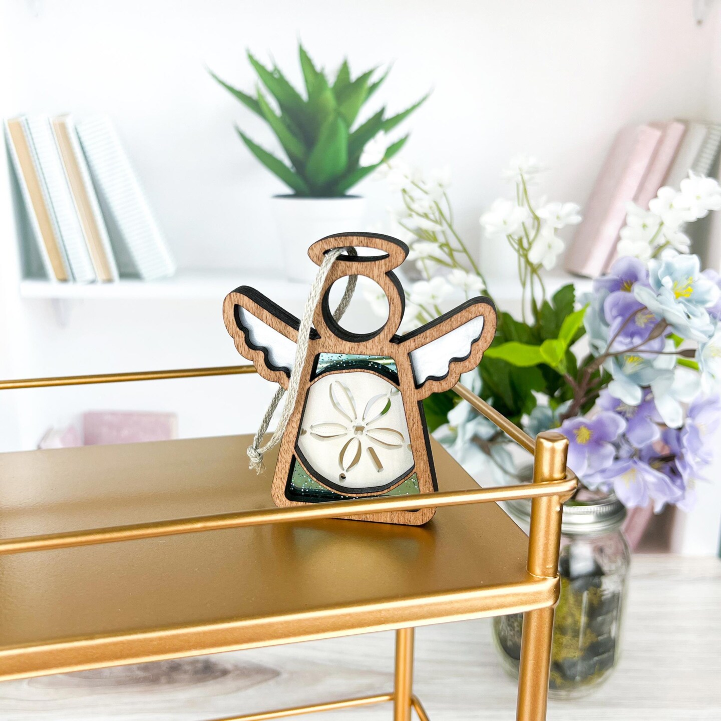 3.5&#x22; Sand Dollar Ornament - Handcrafted in Texas - Mother&#x27;s Angels&#xAE; Figurine - Mother&#x27;s Day Gifts