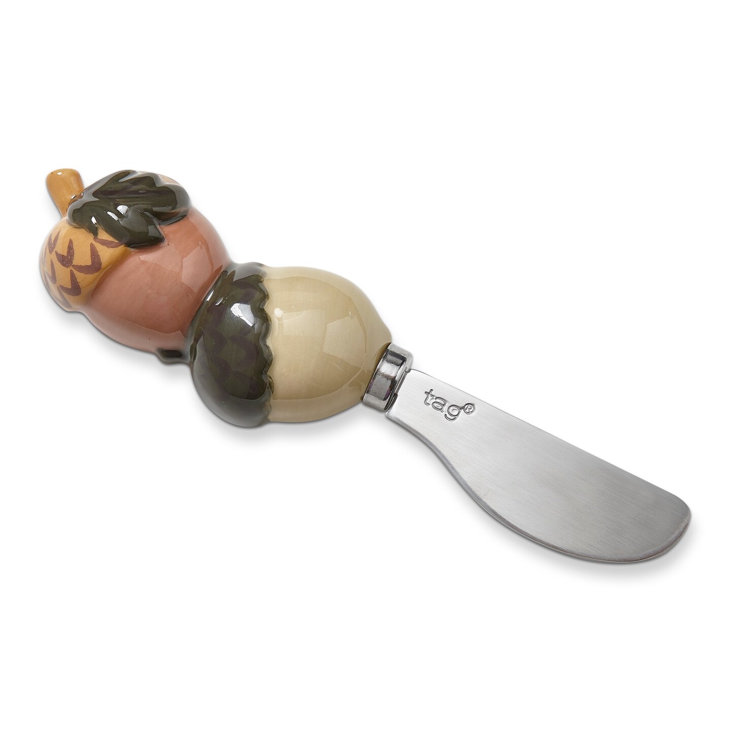 Acorn Shaped Cheese Spreader Earthenware, Cheese Boards, Charcuterie Boards, Gift Giving, Home Entertaining Tablescapes, 5.75L x 1.43W-in.