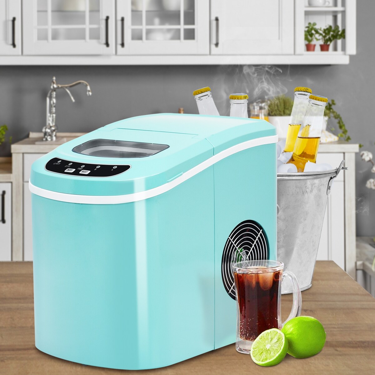 9 Bullet-Shaped Ice Cubes Mini Portable Compact Electric Ice Maker Machine