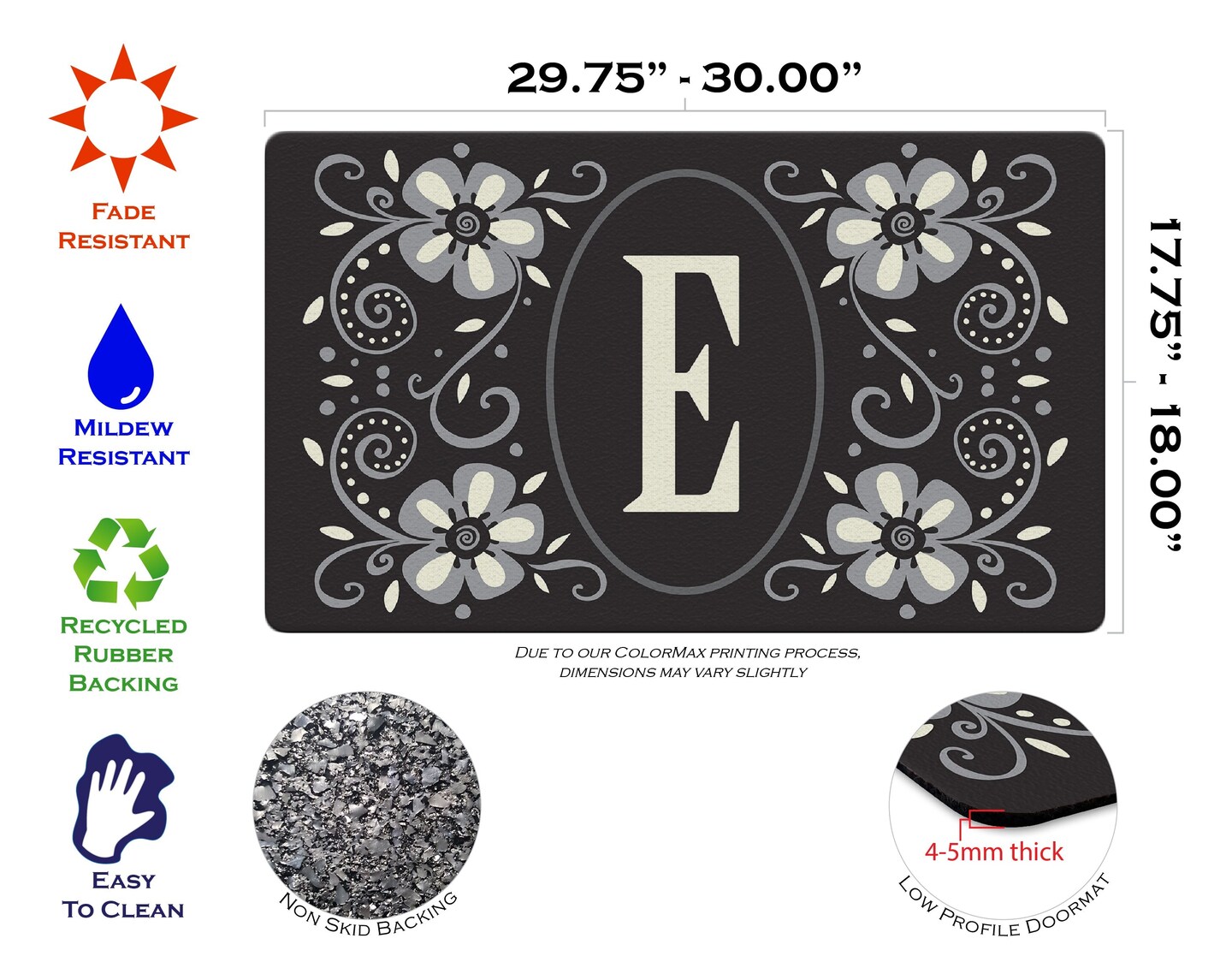 Classic Monogram - E Door Mat (18 x 30&#x22;)