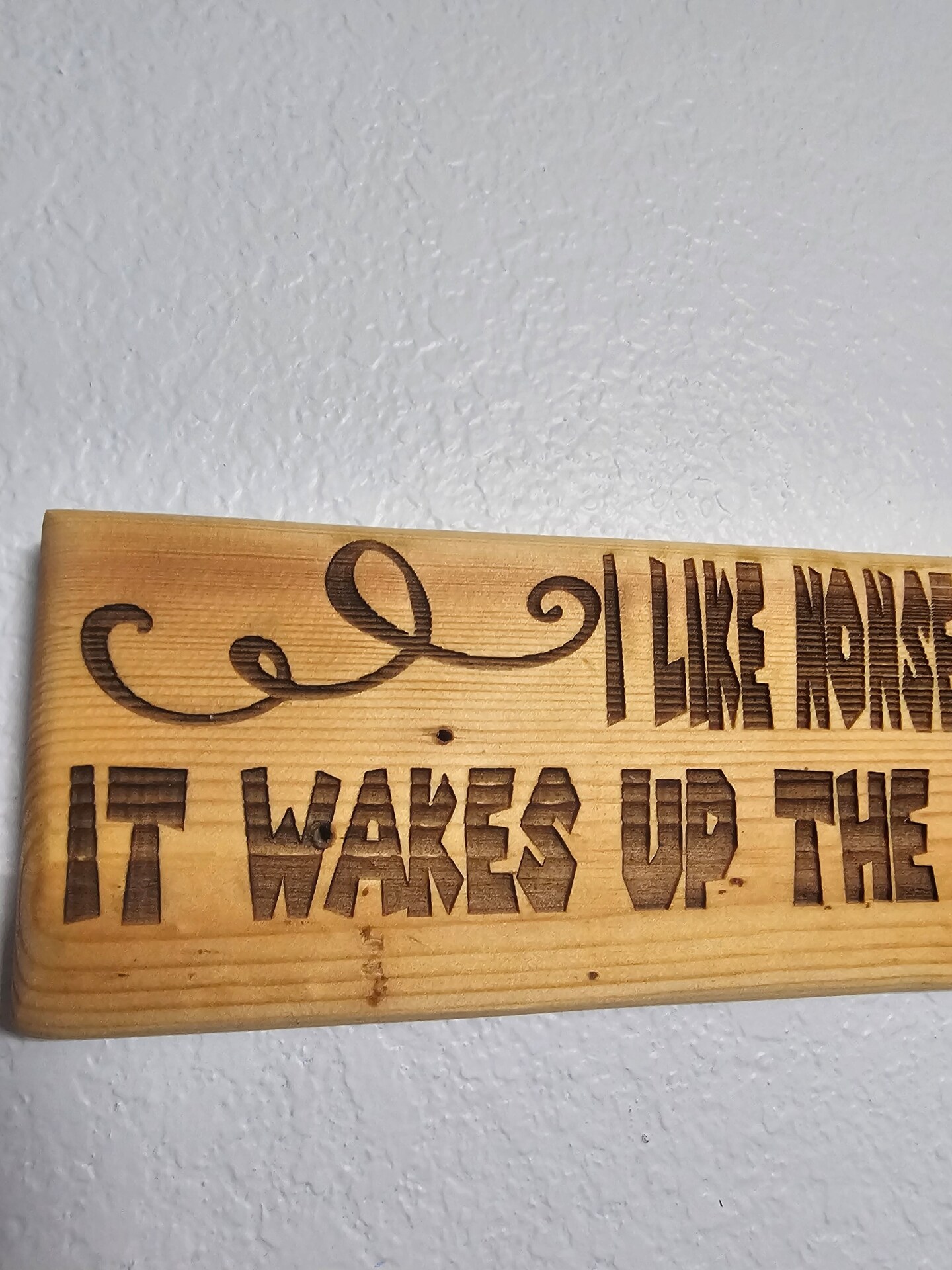 Dr Seuss - "I like nonsense it wakes up the brain cells."  Inspirational Sign Quote reclaimed wood natural Matte Finish product 3