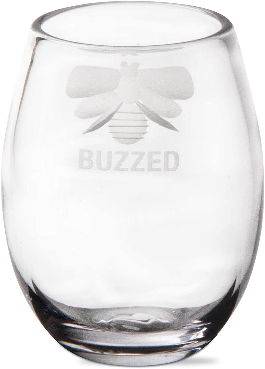 16 oz. Buzzed Bee Etched Glass Clear Stemless Drinkware