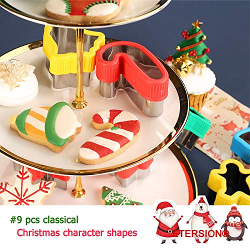 9 Pieces Christmas Cookie Cutters 2&#x22; to 3.5&#x22; Cookie Cutters Cookie Cutters Christmas Shapes