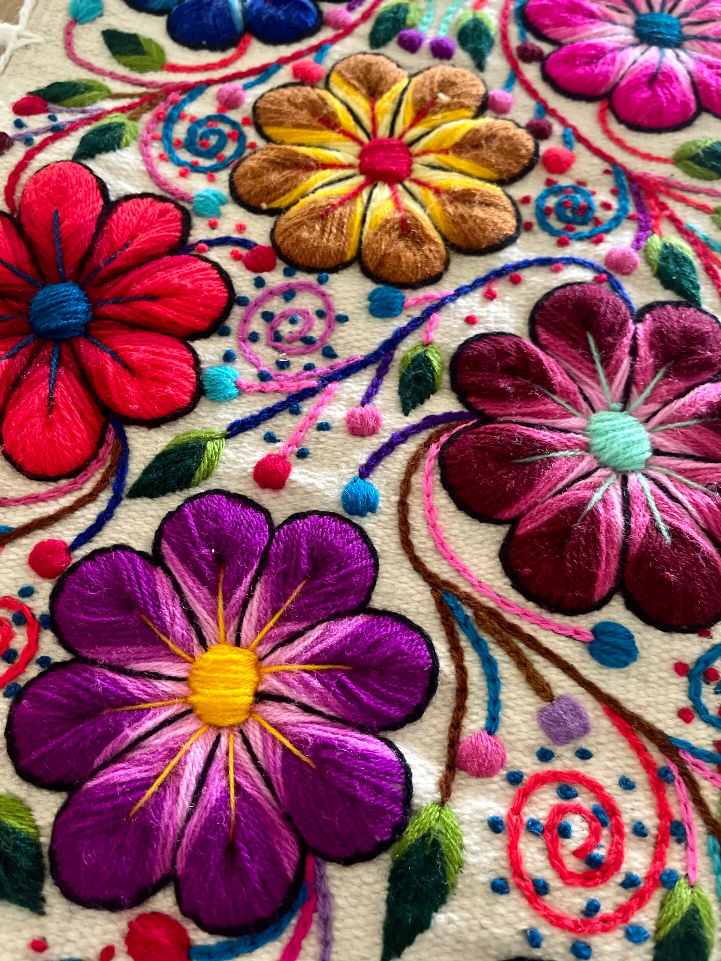 Embroidery Floral, Peruvian Hand-Woven outlet Table Runner