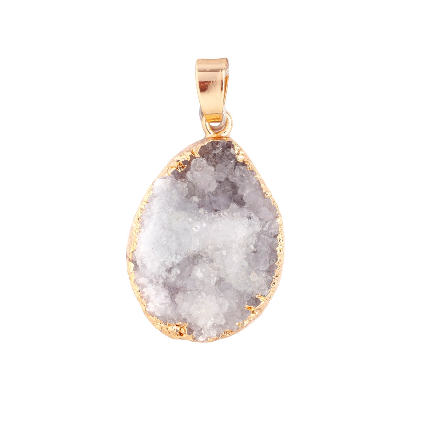 Earth&#x27;s Jewel 21mm White Semi-Precious Agate Teardrop Pendant