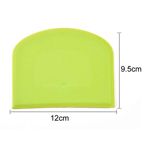 2 Pieces Dough Scraper Bowl Food-safe Plastic Dough Cutter Flexible Bench Multipurpose Food Scrappers for Bread Dough Cake Fondant Icing, White, Green