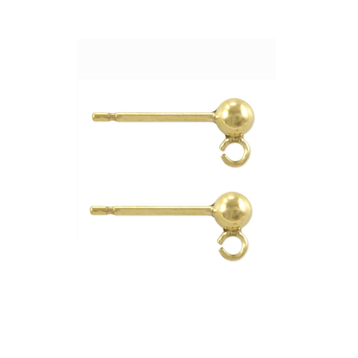 JewelrySupply Gold Filled 3mm Ball Post Earrings (1 Pair of Gold Filled Earrings)