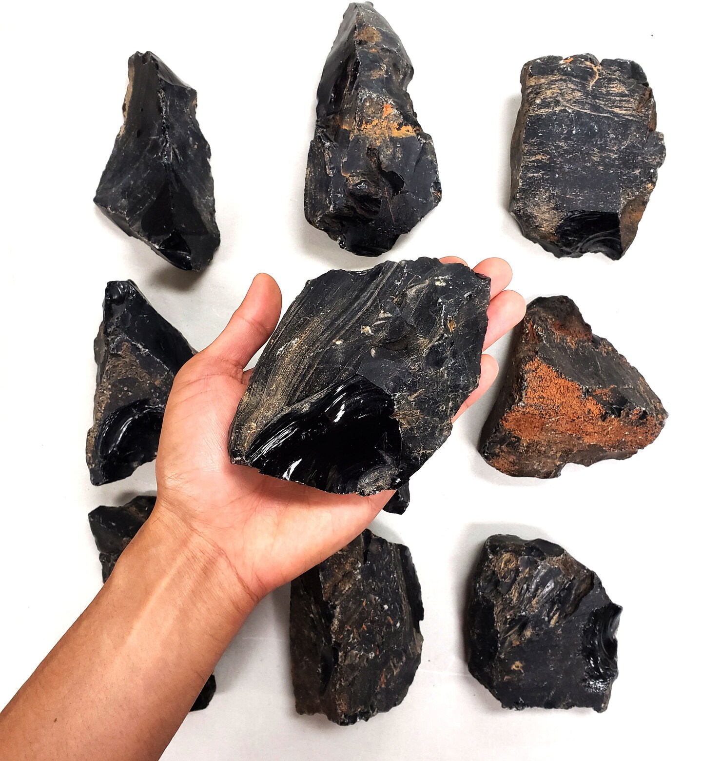 Black Obsidian Large Chunk Big Crystal Rock Specimen