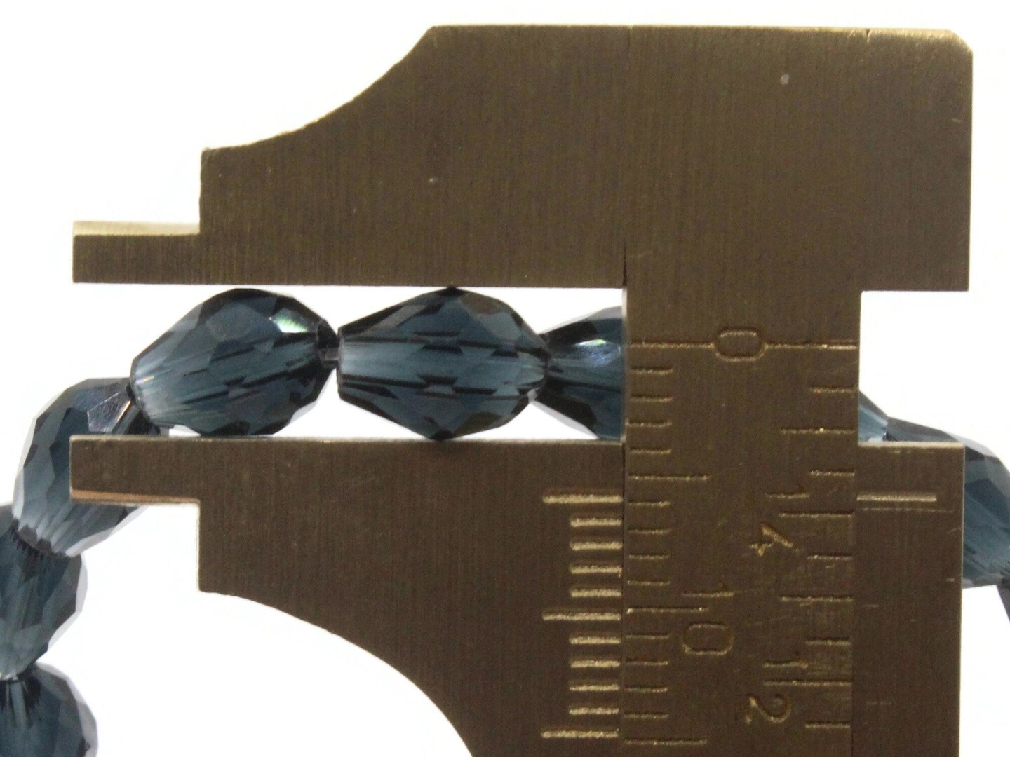 35 8mm Deep Blue Faceted Glass Teardrop Beads